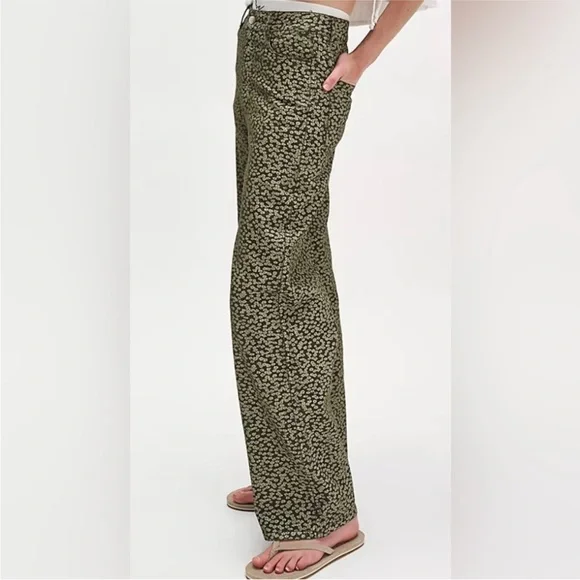 FP Movement by Free People Green Patterned Wide Leg Pants 100% cotton - Picture 7 of 16